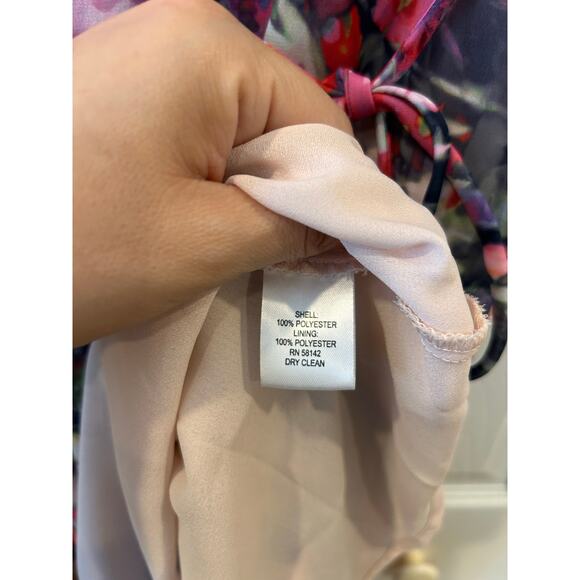 Maggy London Pink Floral Maxi Dress Size 8 - Picture 10 of 10